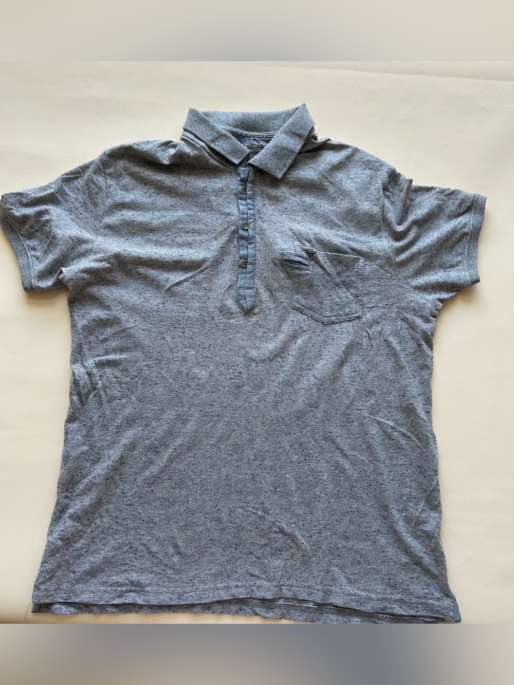 Diesel Co Men's Heathered Light gray Polo with Chest Pocket size XL